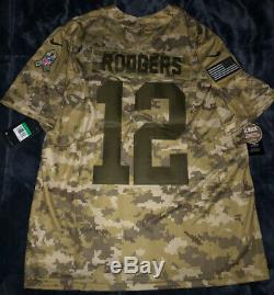 Aaron Rodgers Green Bay packers Salute to Service Army Camo AUTHENTIC Jersey