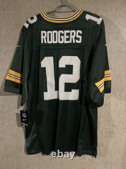 Aaron Rodgers Nike On Field Green Bay Packers Jersey Size 48 NWT Stitched