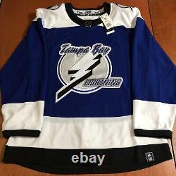 Adidas Authentic Tampa Bay Lightning Reverse Retro NHL Hockey Jersey Blue 50