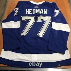 Adidas Authentic Victor Hedman Tampa Bay Lightning NHL Hockey Jersey Blue 52
