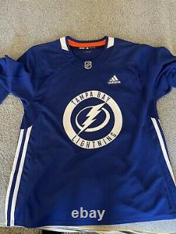 Adidas NHL Tampa Bay Lightning Practice Jersey Size 54/ XL Goalie Cut New Bk