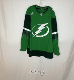 Adidas Primegreen Tampa Bay Lightning St. Patrick's Day Hockey Jersey Size 54