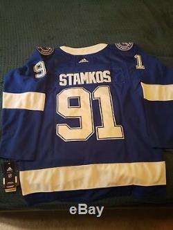Adidas Stamkos Tampa Bay Lightning Blue Jersey #91 New with Tags size XL 54