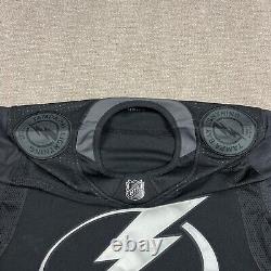 Adidas Tampa Bay Lightning Alternate Black NHL Hockey Jersey Size 46 Fight Strap