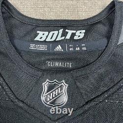 Adidas Tampa Bay Lightning Alternate Black NHL Hockey Jersey Size 46 Fight Strap