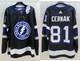 Adidas Tampa Bay Lightning Bolts Nhl Hockey Black Jersey #81 Erik Cernak