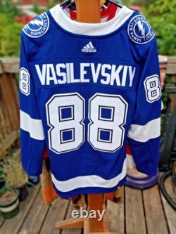 Andrei Vasilevskiy Tampa Bay Lightning Blue Home Jersey 2022 Stanley Cup (50)