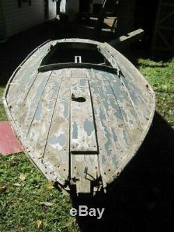 Antique cedar wood Duck Hunting boat JH Perrine Builder Barnegat Bay NJ rustic