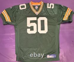 Authentic 2006 Aj Hawk #50 Rookie Green Bay PACKERS On Field Reebok Jersey 52