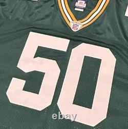 Authentic 2006 Aj Hawk #50 Rookie Green Bay PACKERS On Field Reebok Jersey 52