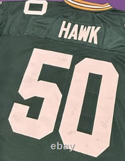 Authentic 2006 Aj Hawk #50 Rookie Green Bay PACKERS On Field Reebok Jersey 52