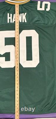 Authentic 2006 Aj Hawk #50 Rookie Green Bay PACKERS On Field Reebok Jersey 52