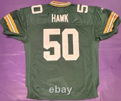 Authentic 2006 Aj Hawk #50 Rookie Green Bay PACKERS On Field Reebok Jersey 52
