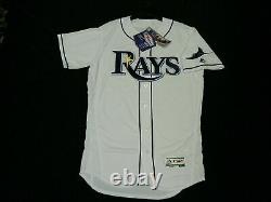 Authentic 44 Large Tampa Bay Rays Majestic Flex Base Jersey Made In The USA