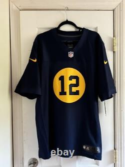 Authentic Aaron Rodgers Nike Elite Packers Throwback Jersey Mens Size 48