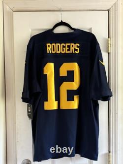 Authentic Aaron Rodgers Nike Elite Packers Throwback Jersey Mens Size 48