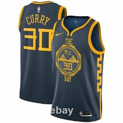 Authentic Curry Golden State Warriors Men's N Navy The Bay Heritage Jersey S