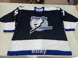 Authentic Dale Rominski Tampa Bay Lightning Jersey Mic Clean Nwot 1999 Black Pro