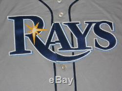 Authentic Majestic SIZE 56 3XL TAMPA BAY RAYS, ROAD GRAY, COOL BASE Jersey