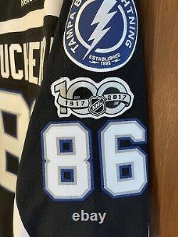 Authentic Reebok MIC Team Issued Tampa Bay Lightning 3rd Kucherov Jersey Sz. 56