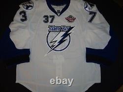 Authentic Tampa Bay Lightning Kolzig goalie jersey 58G Prague patch Capitals wht