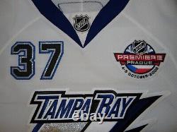 Authentic Tampa Bay Lightning Kolzig goalie jersey 58G Prague patch Capitals wht