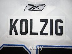 Authentic Tampa Bay Lightning Kolzig goalie jersey 58G Prague patch Capitals wht