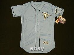 Authentic Tampa Bay Rays 2019 Limited Edition LIGHT BLUE Flex Base Jersey 44