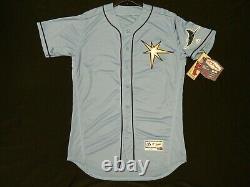 Authentic Tampa Bay Rays 2019 Limited Edition LIGHT BLUE Flex Base Jersey 52