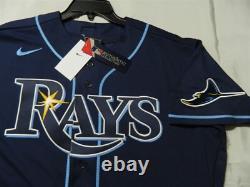Authentic Tampa Bay Rays Elite Flex Base Alternate Navy Blue Jersey 48 Reg. $332