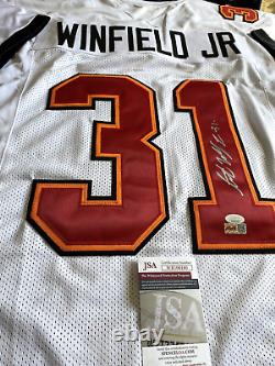 Autographed Antoine Winfield Jr Tampa Bay Bucs White Football Jersey XL JSA COA