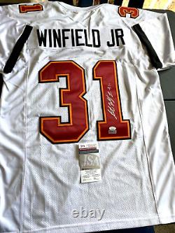 Autographed Antoine Winfield Jr Tampa Bay Bucs White Football Jersey XL JSA COA