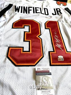 Autographed Antoine Winfield Jr Tampa Bay Bucs White Football Jersey XL JSA COA