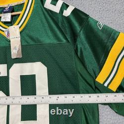 Autographed Green Bay Packers #50 AJ Hawk Reebok Jersey Men 52 Green NFL