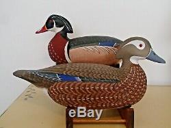 Barnegat Bay rig mate pair of Wood Duck decoys by Harry V. Shourds Tuckerton NJ