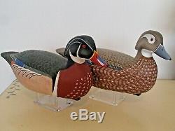 Barnegat Bay rig mate pair of Wood Duck decoys by Harry V. Shourds Tuckerton NJ