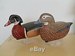 Barnegat Bay rig mate pair of Wood Duck decoys by Harry V. Shourds Tuckerton NJ
