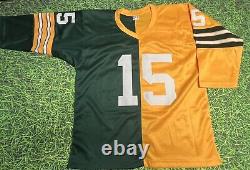 Bart Starr Custom Green Bay Packers 3/4 Sleeve Split Jersey
