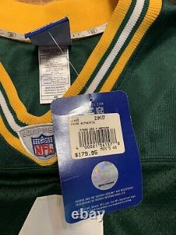 Brett Farve Reebok Pro Authentic Green Bay Packers Home Green Jersey Size 46 NWT