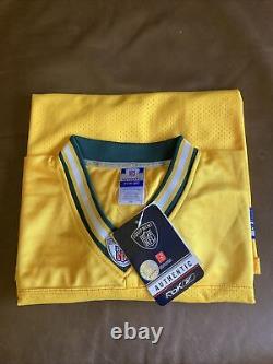 Brett Favre Authentic Reebok Jersey Gold/Green Size 52 Rare Green Bay Packers