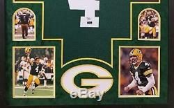 Brett Favre Green Bay Packers Autograph Signed Custom Framed Jersey Suede Mat Re