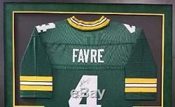 Brett Favre Green Bay Packers Autograph Signed Custom Framed Jersey Suede Mat Re
