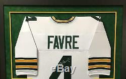 Brett Favre Green Bay Packers Autograph Signed Custom Framed Jersey Suede Matted