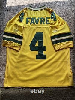 Brett Favre Green Bay Packers Reebok Jersey Yellow Alternate Large New With Tags