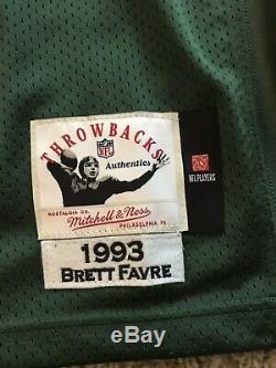 Brett Favre Mitchell & Ness Green Bay Packers 1993 Throwback Jersey Mens Size 48