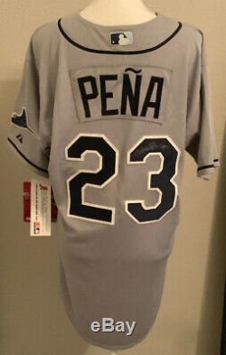 Carlos Pena Autographed #23 Tampa Bay Rays Game Jersey