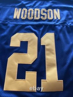 Charles Woodson Green Bay Packers Acme #21 Navy Blue Throwback Alternate Jersey