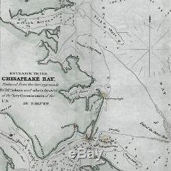 Chesapeake Bay Maryland New Jersey Virginia Blunt 1847 old nautical chart map