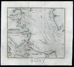 Chesapeake Bay Maryland New Jersey Virginia Blunt 1847 old nautical chart map