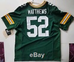 Clay Matthews Autographed NIKE On Field Jersey Stitched Green Bay Packers withCOA